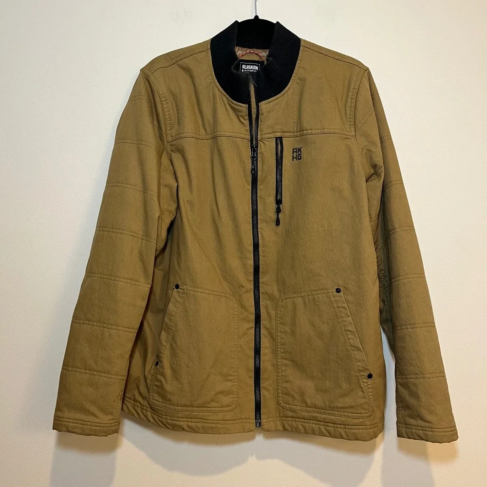 Duluth Trading Co Alaskan Hardgear Jacket Stone Run Insulated Tan Brown Women XL